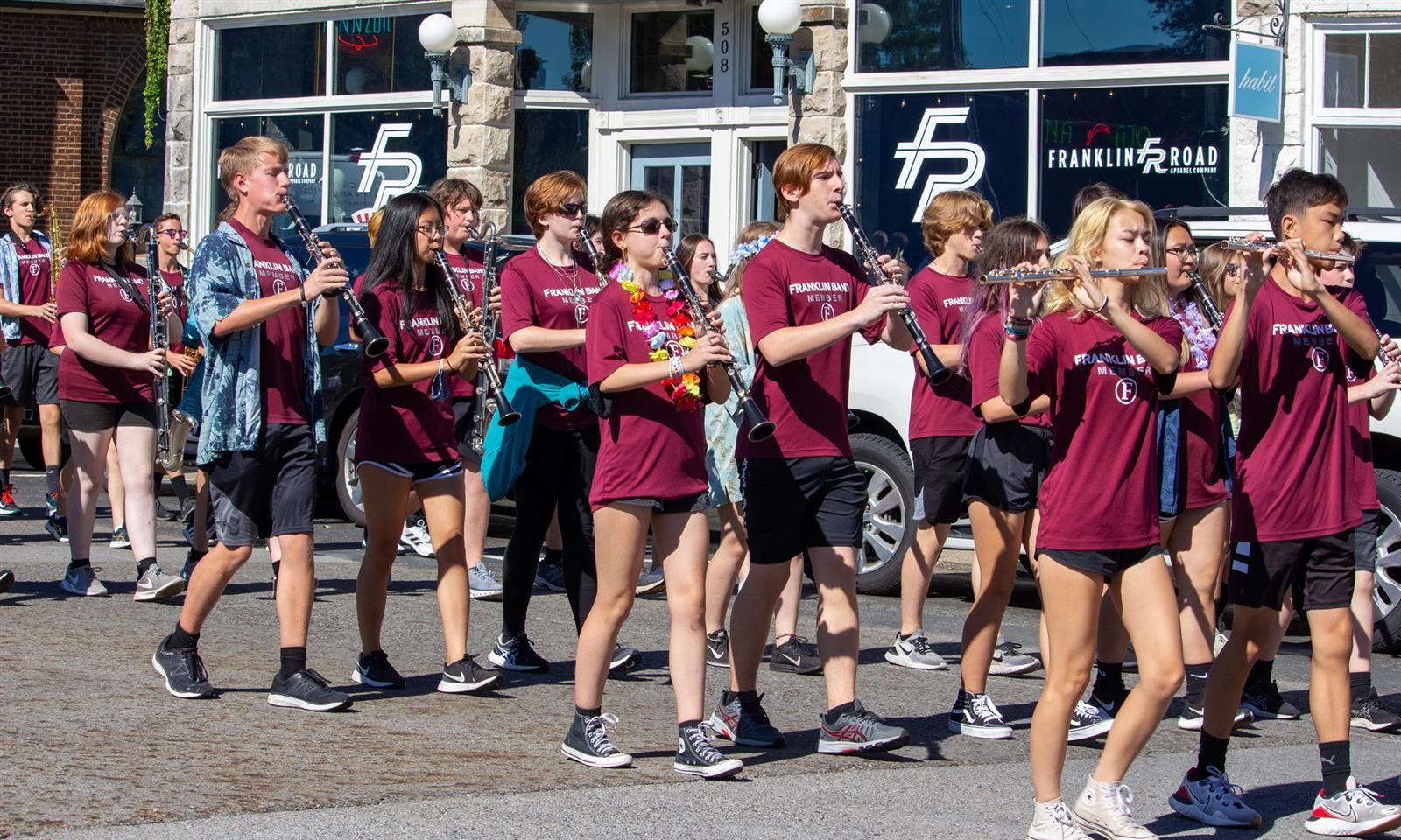 Franklin High band marches